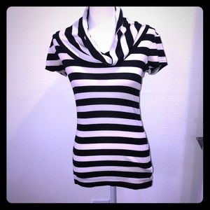 Striped black and cream top